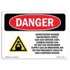 Signmission Safety Sign, OSHA Danger, 12" Height, 18" Width, Aluminum, Asphyxiation Hazard Instrument, Landscape OS-DS-A-1218-L-2397